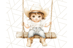 Cowboy Clipart PNG, Kid Western Country Graphic Product Image 3