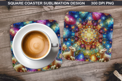 Lamb Coaster Sublimation, Easter Coaster PNG Design Product Image 1