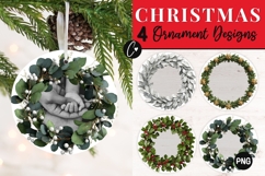 4 Christmas Photo Ornament PNG Product Image 1