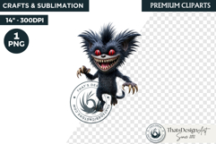 Halloween Little Monster Clipart Png, Spooky Cute Fantasy Product Image 1