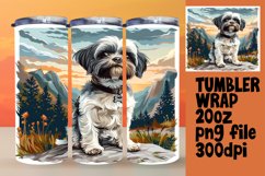 Mountain Hiking Dog Tumbler Wrap - Sublimation Product Image 1