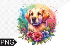 Dog Flowers Sublimation - Dog Clipart PNG Design Product Image 1