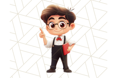 Boy Teacher Clipart PNG, Cute Male Teacher Illustration Product Image 3