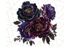 Gothic Floral PNG, Dark Aesthetic Flowers Clipart Print Product Image 2