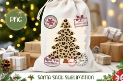 Leopard Christmas Tree Santa Sack Print, Christmas Tree PNG Product Image 1