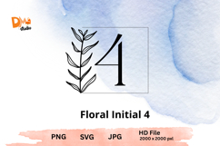 Floral Initial - HandDrawn Monogram Alphabet SVG|PNG|JPG Product Image 1