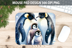 Watercolor Penguin Mouse pad Sublimation - Animal PNG Design Product Image 1
