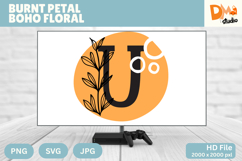 Burnt Petal Boho Floral Monogram Product Image 1