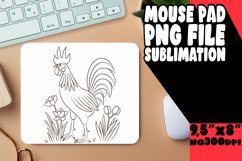 Vintage Farm Rooster Mouse Pad Sublimation Product Image 1