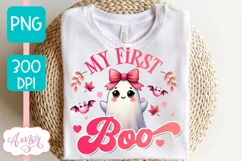 My first boo sublimation PNG | Kids Halloween design PNG Product Image 2