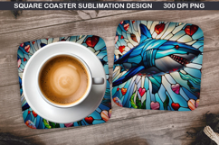 Dolphin Coaster Sublimation, Valentine Coaster PNG Design Product Image 1