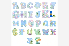 Dino Alphabet Clipart Bundle | Cute Dinosaur PNG Letters A-Z Product Image 2