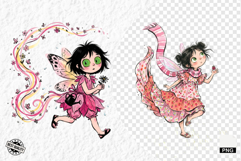 Whimsical Summer Fairy Girl Png Clipart Product Image 1