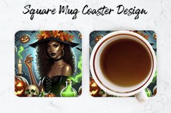 Halloween Witch Mug coaster | Coaster | Sublimation Design Product Image 1