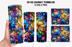Flower Skinny Tumbler 20oz Wrap Design, Flowers Tumble PNG Product Image 1