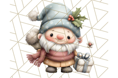 Watercolor Winter Gnome Clipart, Cute Gnome Christmas PNG Product Image 3