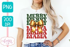 Merry Mama and Mini christmas sublimation PNG designs Product Image 5