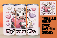 Creative 20oz Artwork for Sublimation , Cute Cow Product Image 1