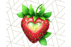 Strawberry Fruit PNG Clipart, Adorable Kawaii Characters Png Product Image 3