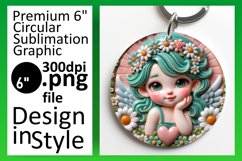 Trendy Circle Design Car Coaster PNG , 3D Cupid Product Image 1