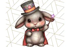 Halloween Bunny Clipart, Cute Bunnies in Costumes PNG Product Image 3