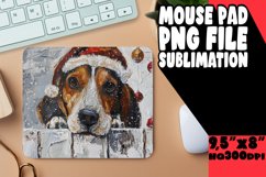 Winter Holiday Design Peeking Dog Mouse Pad Sublimation Product Image 1