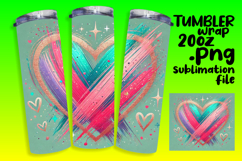 20oz Tumbler Wrap for Personalization , Heart Product Image 1