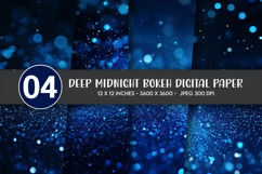 Deep Midnight Bokeh Digital Paper Product Image 1