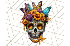 Bright Sugar Skull PNG Clipart, Halloween Colorful Skull Png Product Image 3