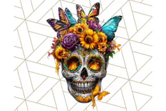 Bright Sugar Skull PNG Clipart, Halloween Colorful Skull Png Product Image 3