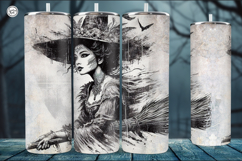 4 Witch Seamless Tumbler Sublimation, 20 oz Tumbler Wrap Product Image 2