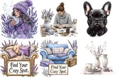 Winter Lavender &amp; Coffee Time Clipart Product Image 3