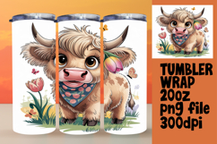 GRACEFUL 20oz Tumbler Wrap , Cute Cow Product Image 1