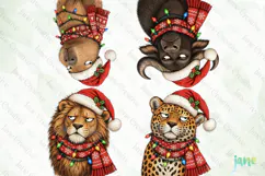 Funny Christmas Animals Clipart Product Image 1