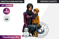 Modern Winter Girl Fashion Illustrations PNG Graphics Product Image 1