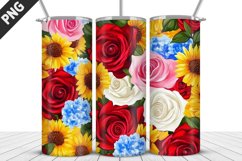 Rose Flowers Tumbler Wrap | Sublimation Design | Tumble PNG Product Image 2