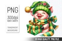 Watercolor Christmas Animals Clipart PNG Bundle, 25 Designs Product Image 5