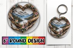 Heartwood Haven: Heart Frame Sublimation PNG Product Image 1