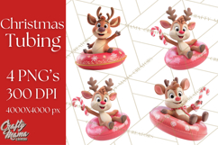 Christmas Characters Snow Tubing PNG Product Image 1