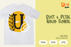 Rust &amp; Petal Boho Floral Monogram Product Image 1