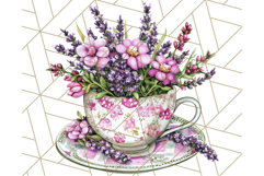 Vintage Floral Teacup Clipart PNG, Blooming Teacups Clip Art Product Image 3