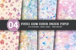 Pastel Glow Floral Digital Paper Product Image 1