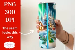 Christmas 3D tumbler wrap for sublimation, Cute Snowman PNG Product Image 2