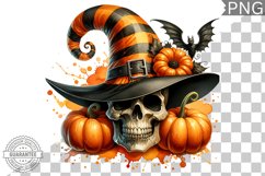 Halloween Skull Sublimation - Clipart PNG Design Product Image 1