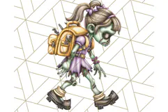 Bold Zombie Clipart PNG, Creepy Halloween Clip Art Product Image 3