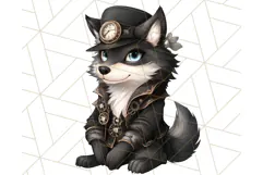 Vintage Steampunk Forest Animal PNG Clipart for Sublimation Product Image 3