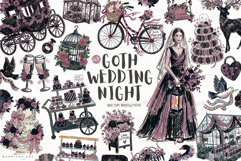 Goth Wedding Night Clipart Product Image 1