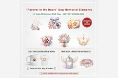 Forever In My Heart Dog Memorial Clipart | 14 PNG Pet Loss Product Image 6