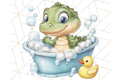 Safari Animal Babies in Bubble Baths, Cute Jungle Animal PNG Product Image 3