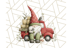 Vintage Truck Christmas Gnomes Clipart PNG, Cute Gnome Png Product Image 3